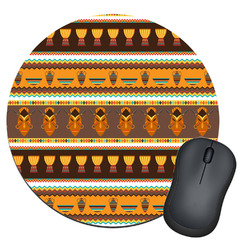 African Masks Round Mouse Pad
