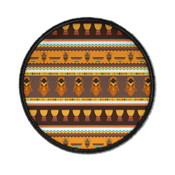 African Masks Iron On Round Patch