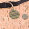 African Masks Round Pet ID Tag - Large - In Context