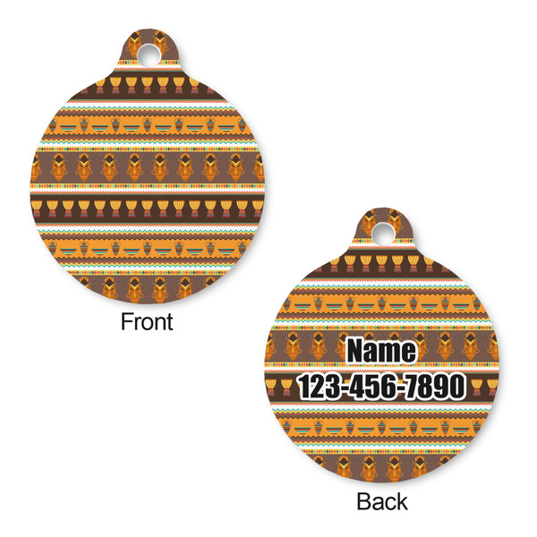 African Masks Round Pet Tag - Front & Back