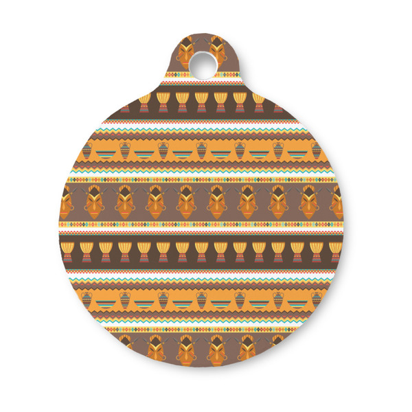 Custom African Masks Round Pet ID Tag - Small