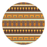 African Masks Round Stone Trivet