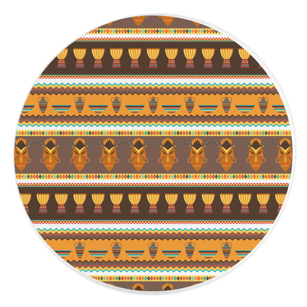 Custom African Masks Round Stone Trivet