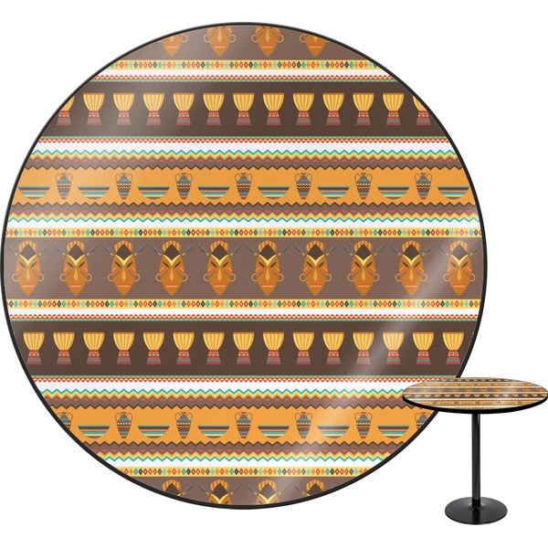 Custom African Masks Round Table - 24"