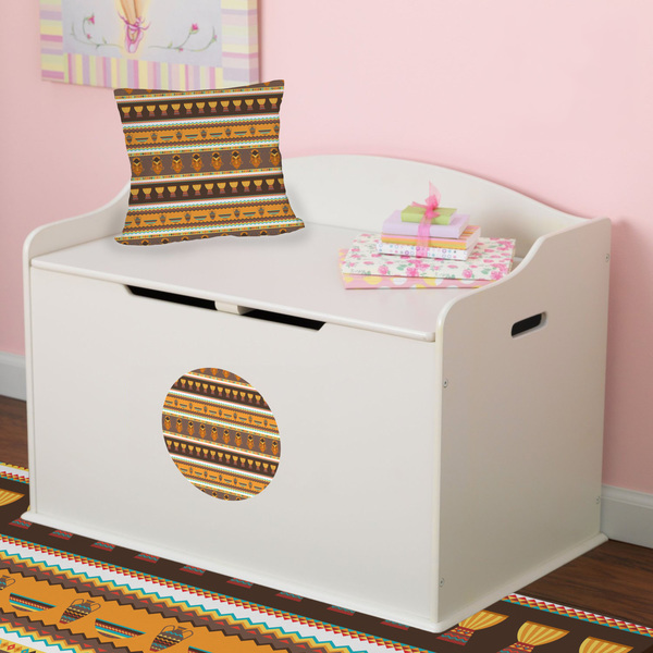 African Masks Round Wall Decal on Toy Chest