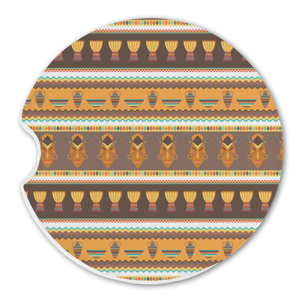 Custom African Masks Sandstone Car Coaster - Single