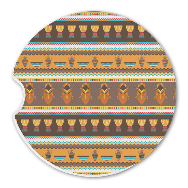 African Masks Sandstone Car Coaster - Single