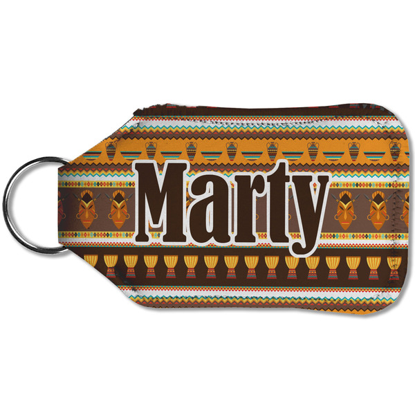 African Masks Sanitizer Holder Keychain - Small (Back)