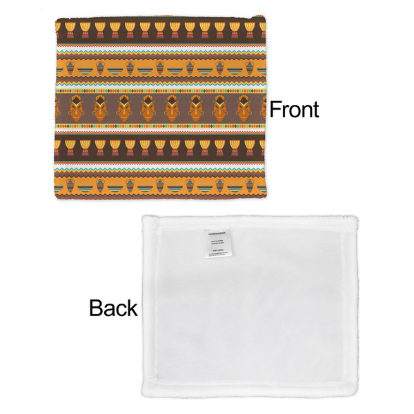 African Masks Security Blanket - Front & White Back View