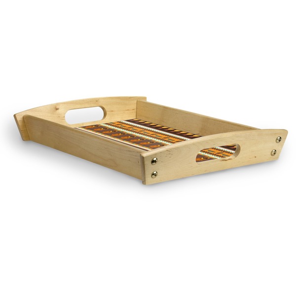 African Masks Serving Tray Wood Small - Corner