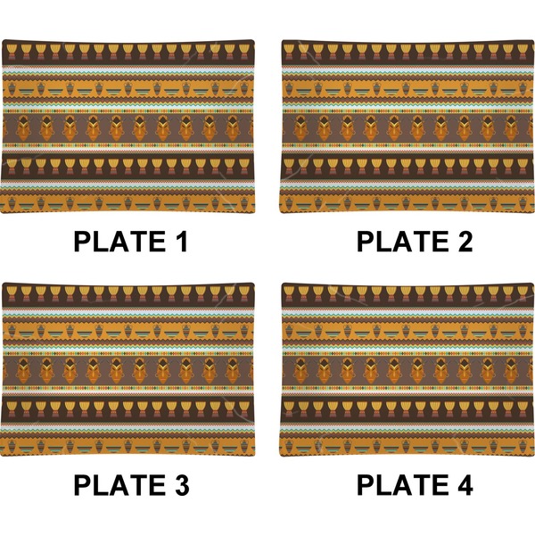 African Masks Set of Rectangular Appetizer / Dessert Plates (Approval)