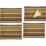 African Masks Set of 4 Glass Rectangular Appetizer / Dessert Plate