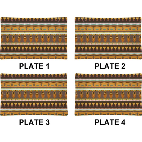 African Masks Set of Rectangular Dinner Plates (Approval)