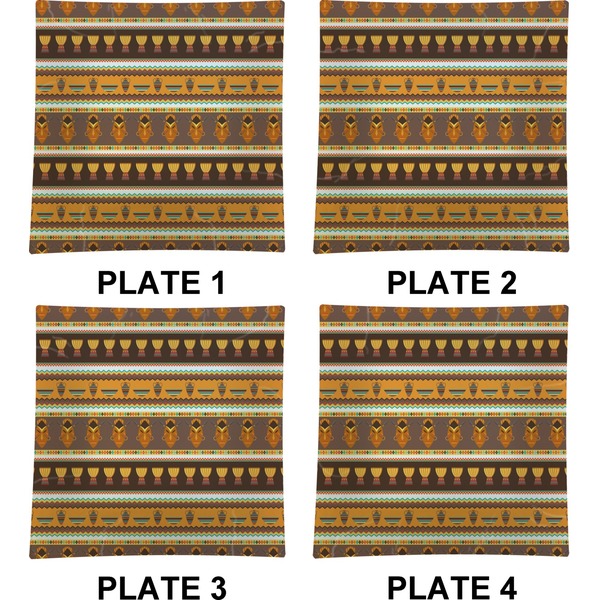 African Masks Set of Square Dinner Plates (Approval)