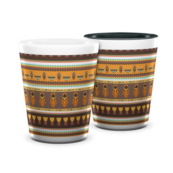 Custom African Masks Ceramic Shot Glass - 1.5 oz