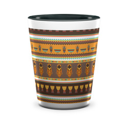 African Masks Ceramic Shot Glass - 1.5 oz - Two Tone - Single