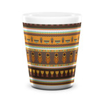 African Masks Ceramic Shot Glass - 1.5 oz - White - Single