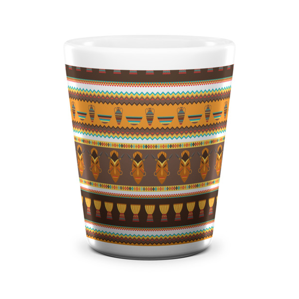 African Masks Shot Glass - White - FRONT