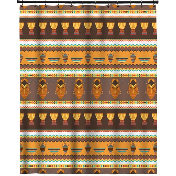 Custom African Masks Extra Long Shower Curtain - 70"x84"