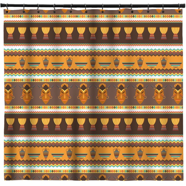 Custom African Masks Shower Curtain - 71" x 74"