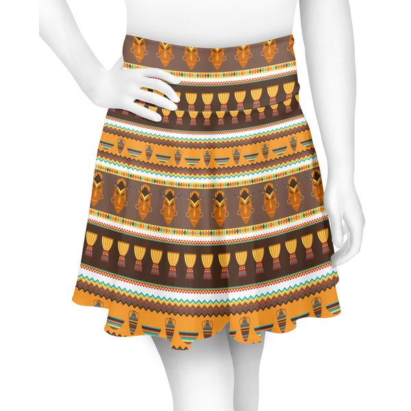 Custom African Masks Skater Skirt - 2X Large