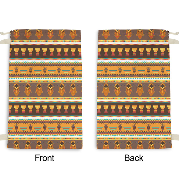African Masks Small Laundry Bag - Front & Back View
