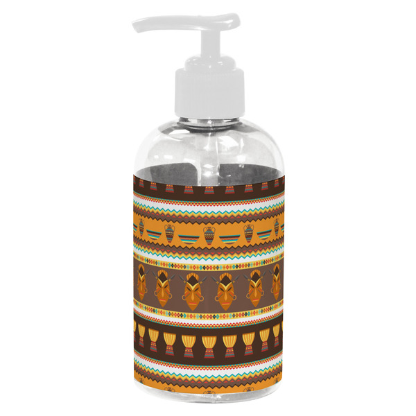 Custom African Masks Plastic Soap / Lotion Dispenser (8 oz - Small - White)