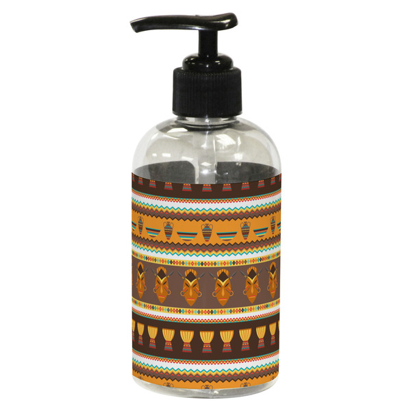 Custom African Masks Plastic Soap / Lotion Dispenser (8 oz - Small - Black)
