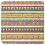 African Masks Square Rubber Backed Coaster