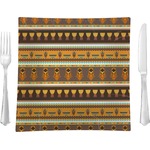 African Masks Glass Square Lunch / Dinner Plate 9.5"