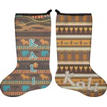 African Masks Holiday Stocking - Double-Sided - Neoprene