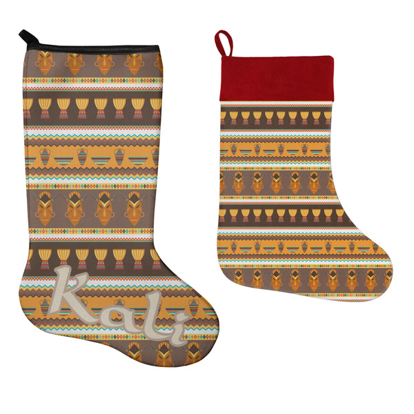 African Masks Stockings - Side by Side compare