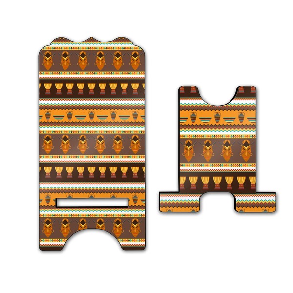 African Masks Stylized Phone Stand - Front & Back - Large