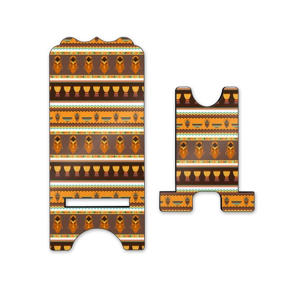 African Masks Stylized Phone Stand - Front & Back - Small