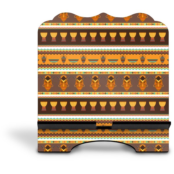 African Masks Stylized Tablet Stand - Front without iPad