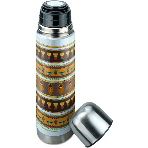 African Masks Thermos - Lid Off