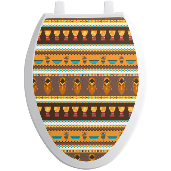 Custom African Masks Toilet Seat Decal - Elongated