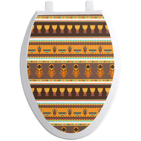 African Masks Toilet Seat Decal (Personalized)