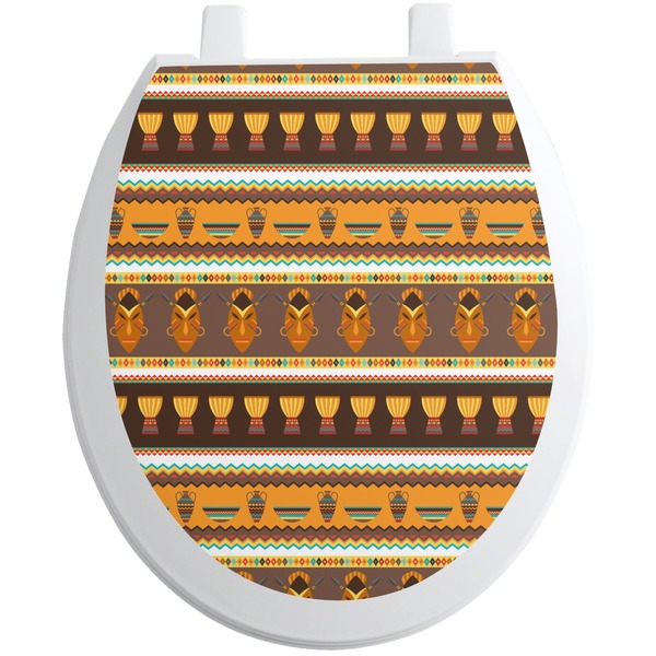 Custom African Masks Toilet Seat Decal