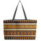 African Masks Beach Totes Bag - w/ Black Handles