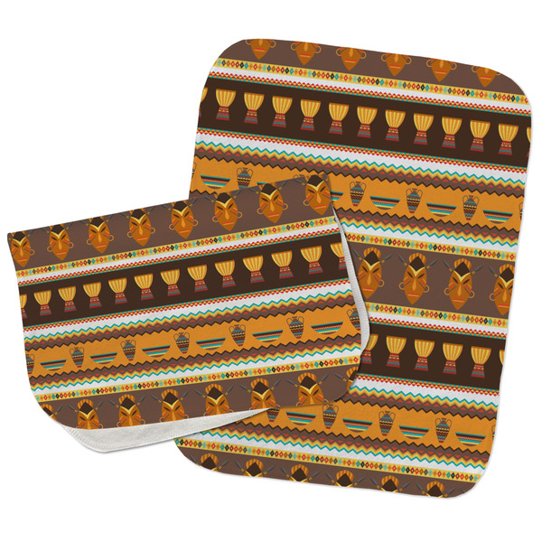 Custom African Masks Burp Cloths - Fleece - Set of 2