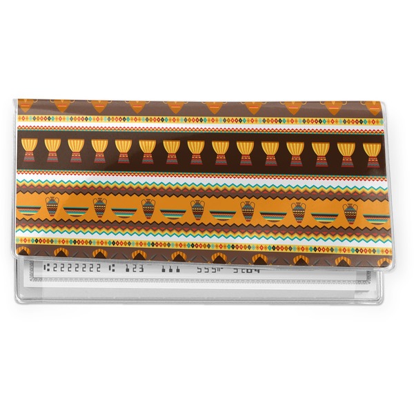 Custom African Masks Vinyl Checkbook Cover