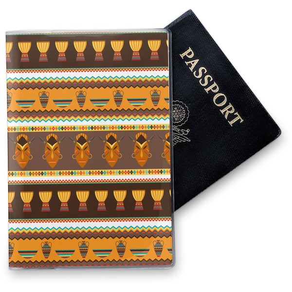 Custom African Masks Vinyl Passport Holder