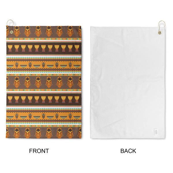 African Masks Waffle Weave Golf Towel - Approval