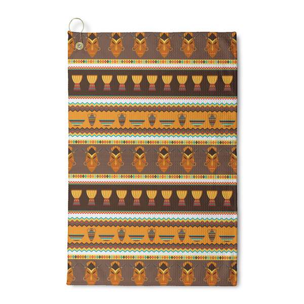 Custom African Masks Waffle Weave Golf Towel