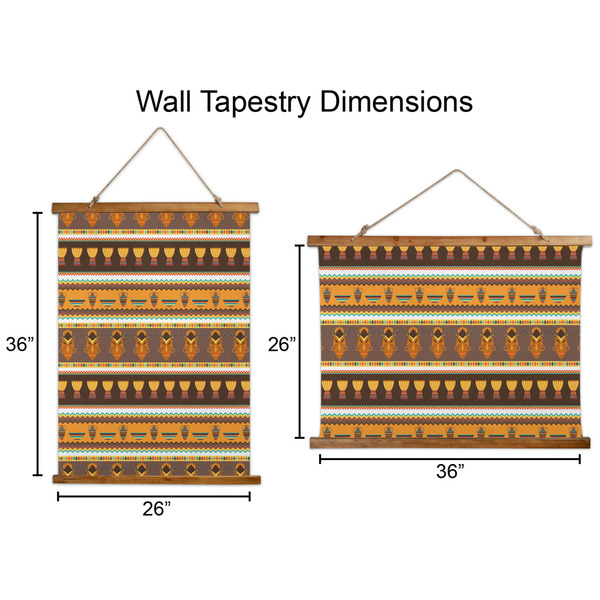 African Masks Wall Hanging Tapestries - Parent/Sizing
