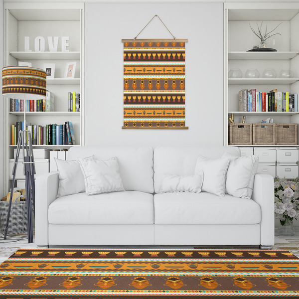 African Masks Wall Hanging Tapestry - Portrait - IN CONTEXT