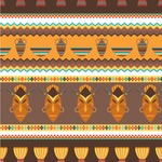 African Masks Wallpaper & Surface Covering (Peel & Stick 24"x 24" Sample)