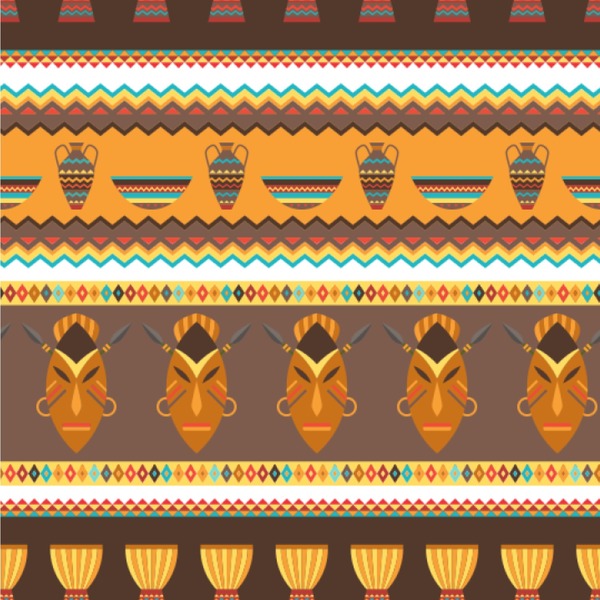 Custom African Masks Wallpaper & Surface Covering (Peel & Stick 24"x 24" Sample)