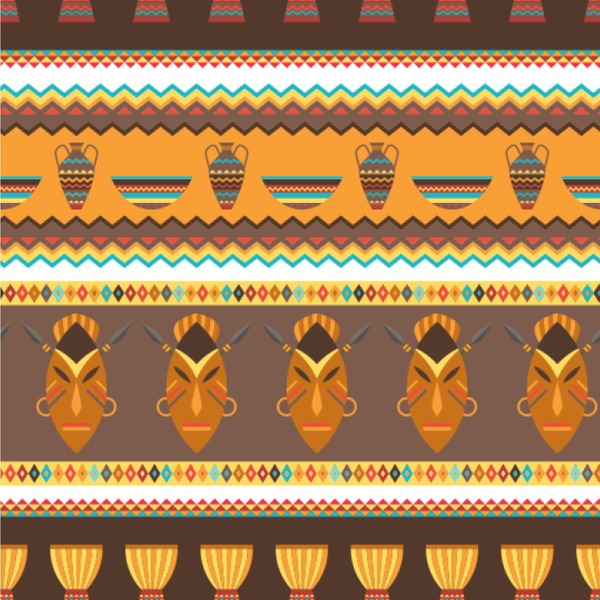African Masks Wallpaper Square